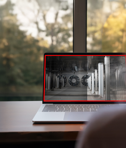 Dator som symboliserar ett webbinarium.