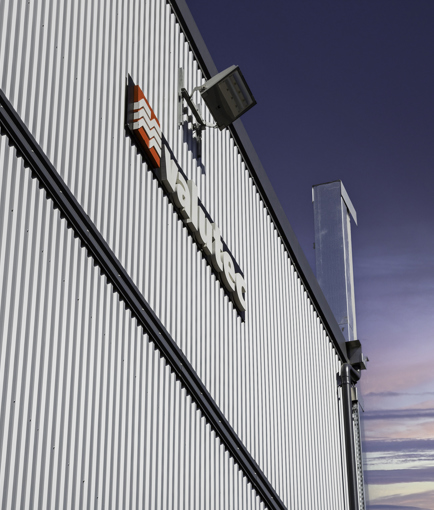 Fasad på en av Valutecs virkestorkar.